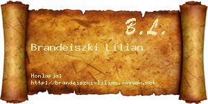 Brandeiszki Lilian névjegykártya